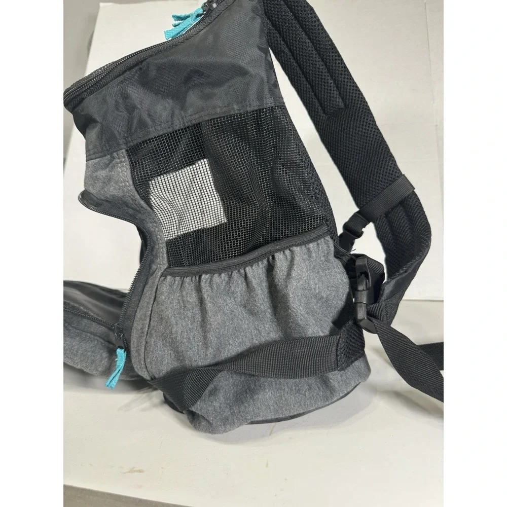 Top Paw Pet Carrier Backpack Small Dog Cat Grey Black Mesh Breathable Travel Bag